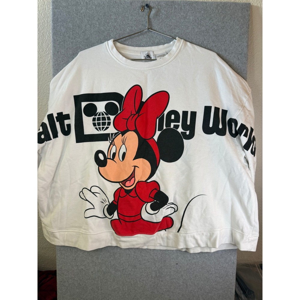 Walt Disney World Minnie Mouse Sweatshirt White Spirit Jersey Style 2X